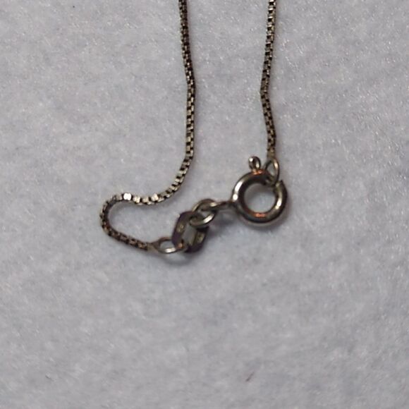 Vintage Sterling Silver and Rhinestone Tear Drop Pendant w/925 Chain - Picture 7 of 9